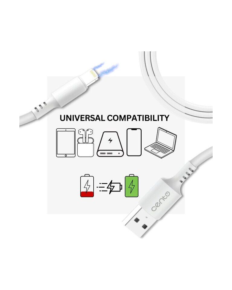 Cablu CENTO C100 FAST Iphone-USB Alb LCCAB100IUWHI 4-5895715