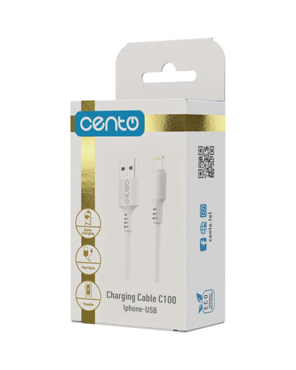 Cablu CENTO C100 FAST Iphone-USB Alb LCCAB100IUWHI 5-5895715