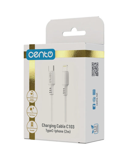 Cablu CENTO C103 FAST TipC-Iphone Alb (2metri) LCCAB103CIWHI 5-151007