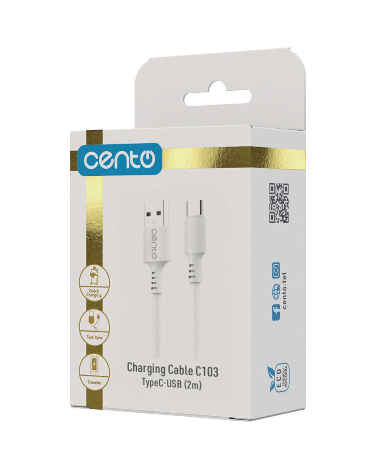 Cablu CENTO C103 FAST TipC-USB Alb (2metri) LCCAB103CUWHI 5-614886
