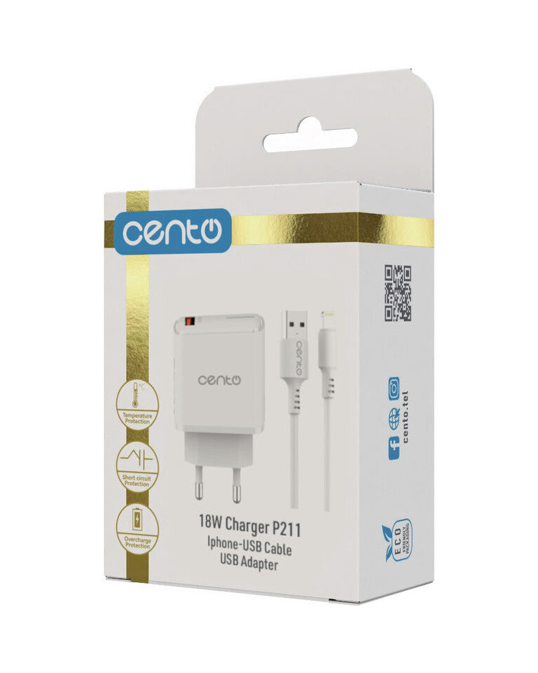 Incarcator CENTO P211 FAST Iphone (USB 18W) LCINCVOIAJP211IALB 6-2180468