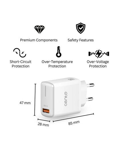 Incarcator CENTO P211 FAST MicroUSB (USB 18W) LCINCVOIAJP211MALB 4-3410378