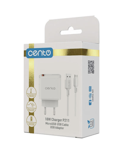 Incarcator CENTO P211 FAST MicroUSB (USB 18W) LCINCVOIAJP211MALB 6-3410378