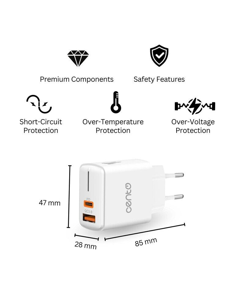 Incarcator CENTO P212 FAST TipC (TipC+USB 20W) LCINCVOIAJP212CALB 4-614886