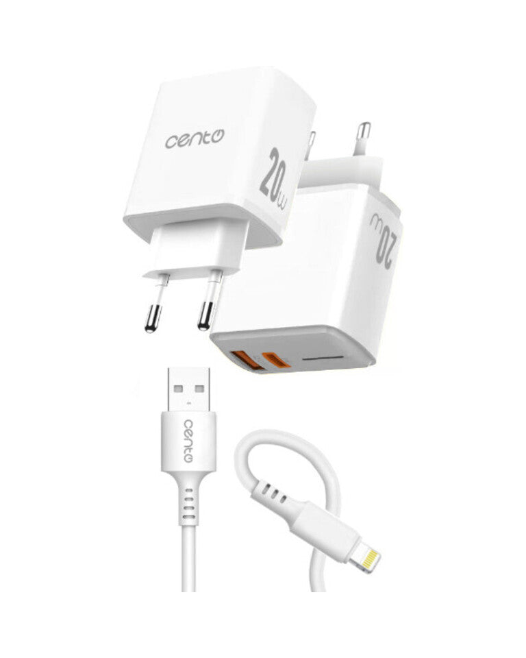Incarcator CENTO P212 FAST Iphone (TipC+USB 20W) LCINCVOIAJP212IALB 2-614886