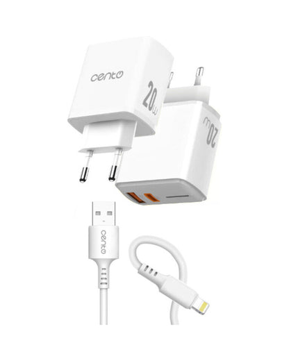 Incarcator CENTO P212 FAST Iphone (TipC+USB 20W) LCINCVOIAJP212IALB 2-614886