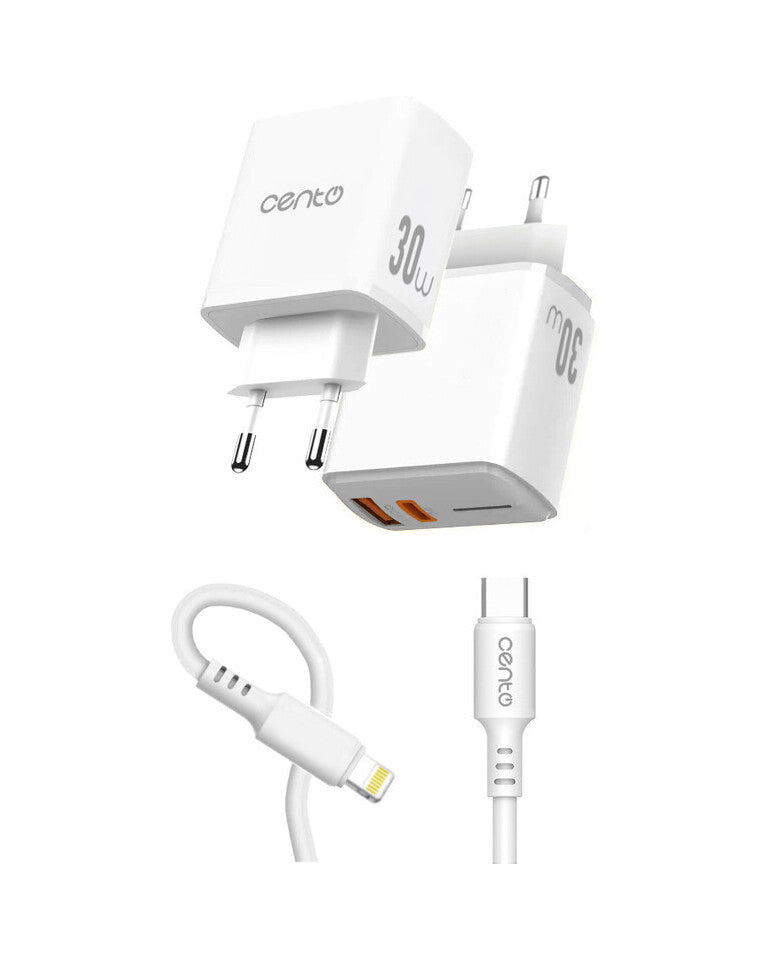 Incarcator CENTO P216 FAST Iphone (TipC+USB 30W) LCINCVOIAJP216IALB 2-2180468