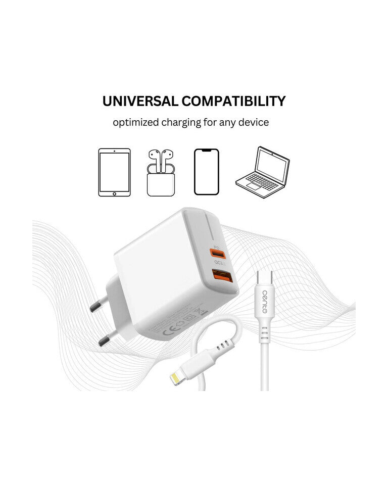 Incarcator CENTO P216 FAST Iphone (TipC+USB 30W) LCINCVOIAJP216IALB 5-2180468