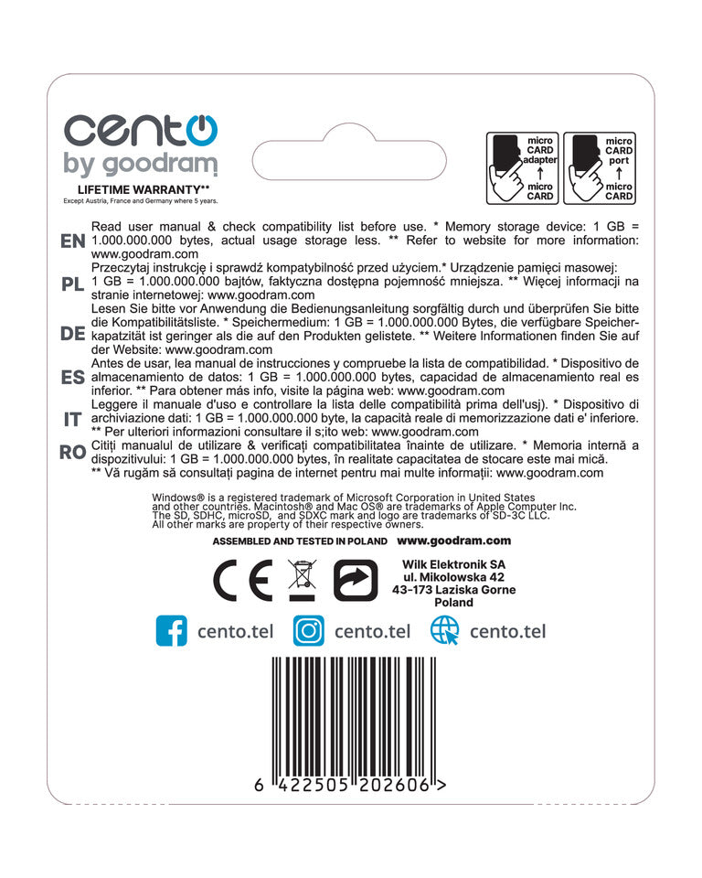 Card CENTO MicroSD C10 032GB LMMCZ32 2-9088685