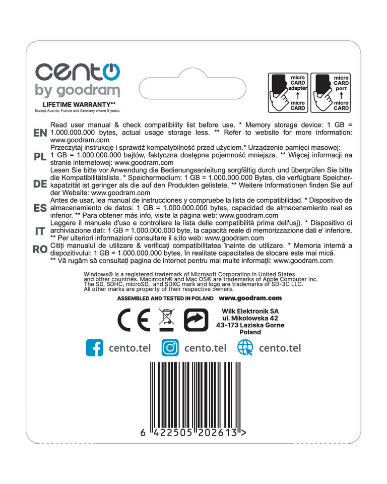 Card CENTO MicroSD C10 064GB LMMCZ64 2-9088685