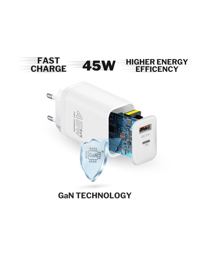 Adaptor Retea CENTO P220 FAST (GaN) TipC+USB 45W LPADP220PQWHI 3-3410378