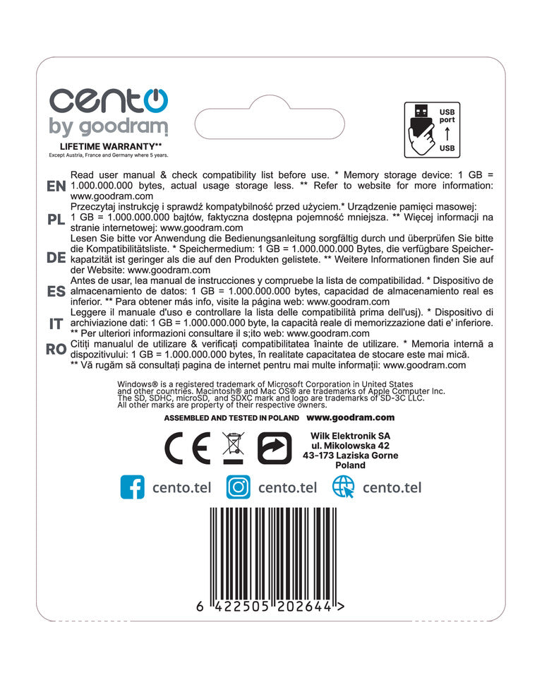 Stick CENTO 032GB (USB2.0) LUUSB32 2-9088685